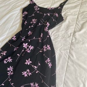 Black & Pink Floral Mini Dress